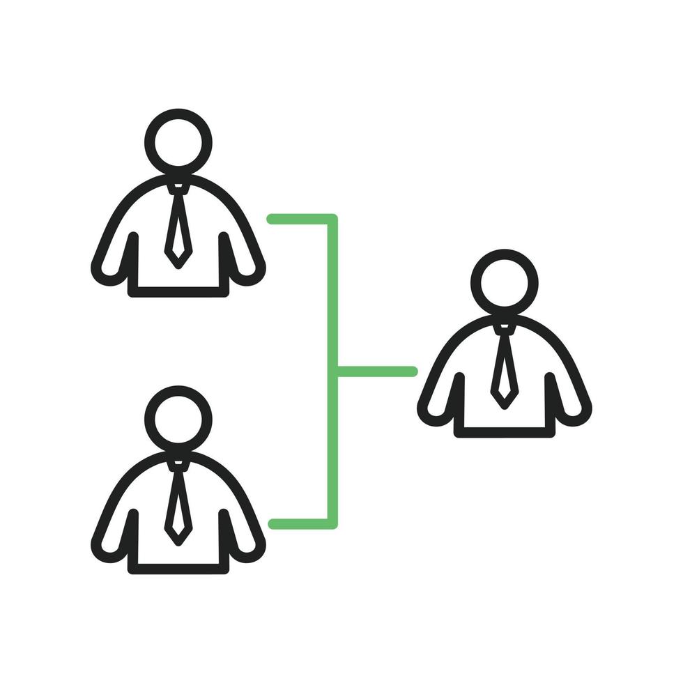 Connected User Line Green and Black Icon vector
