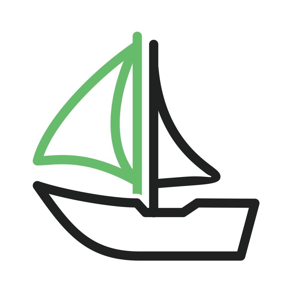 Ship I Line Green and Black Icon vector