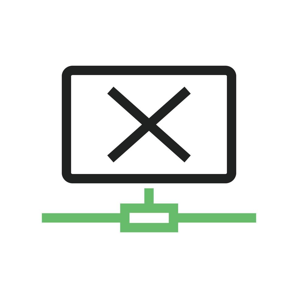Disconnected Network Line Green and Black Icon vector