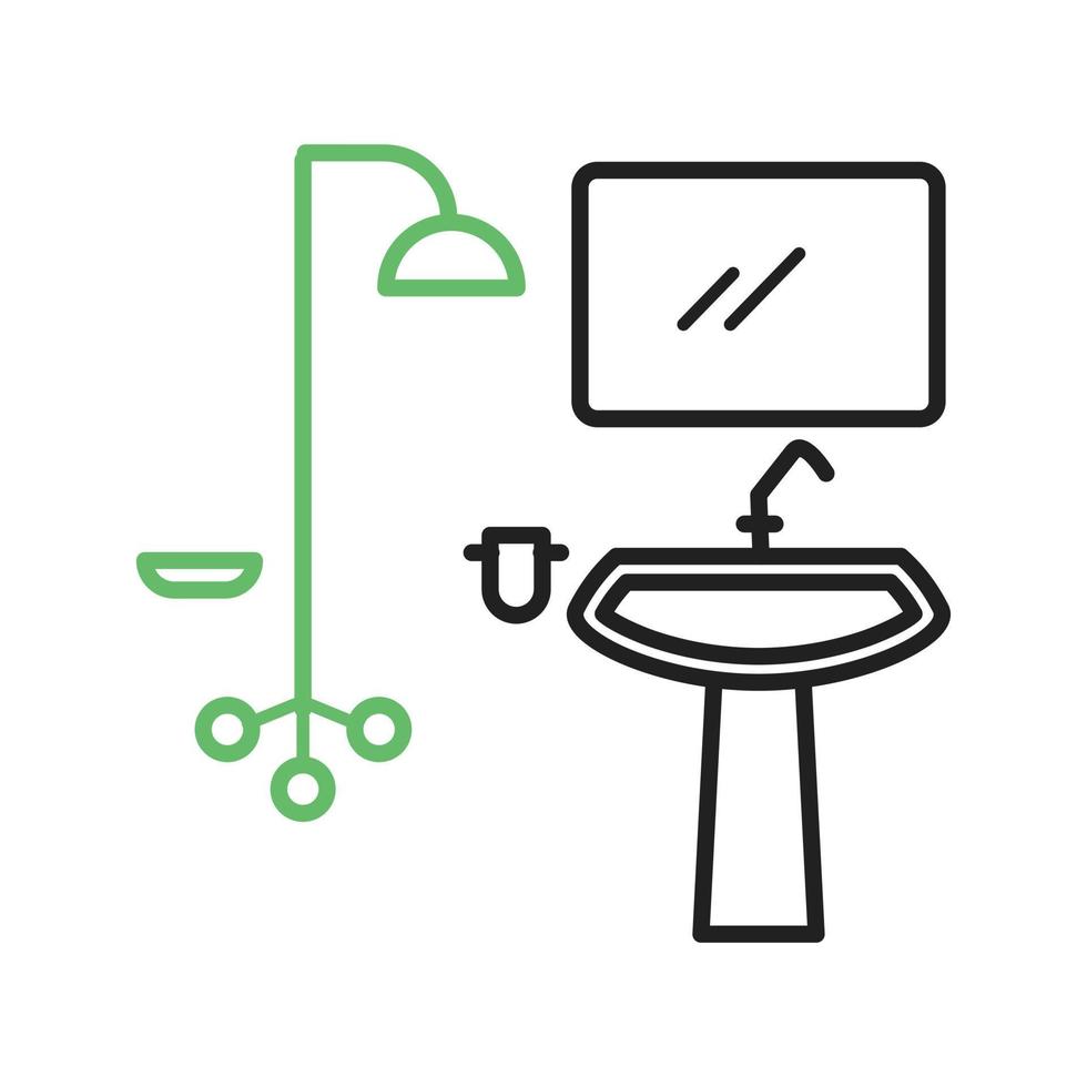 línea de baño icono verde y negro vector