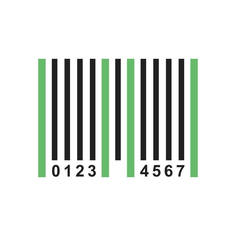 Bar Code Line Green and Black Icon vector