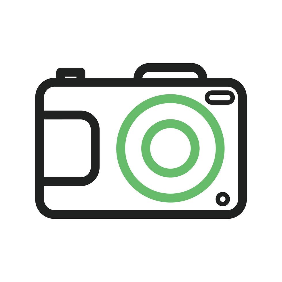 Camera III Line Green and Black Icon vector