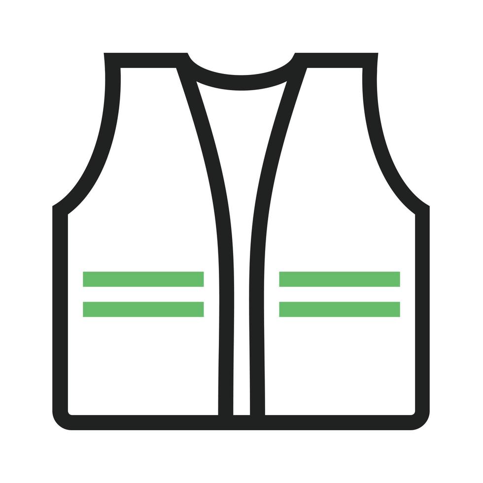 Construction Jacket Line Green and Black Icon vector