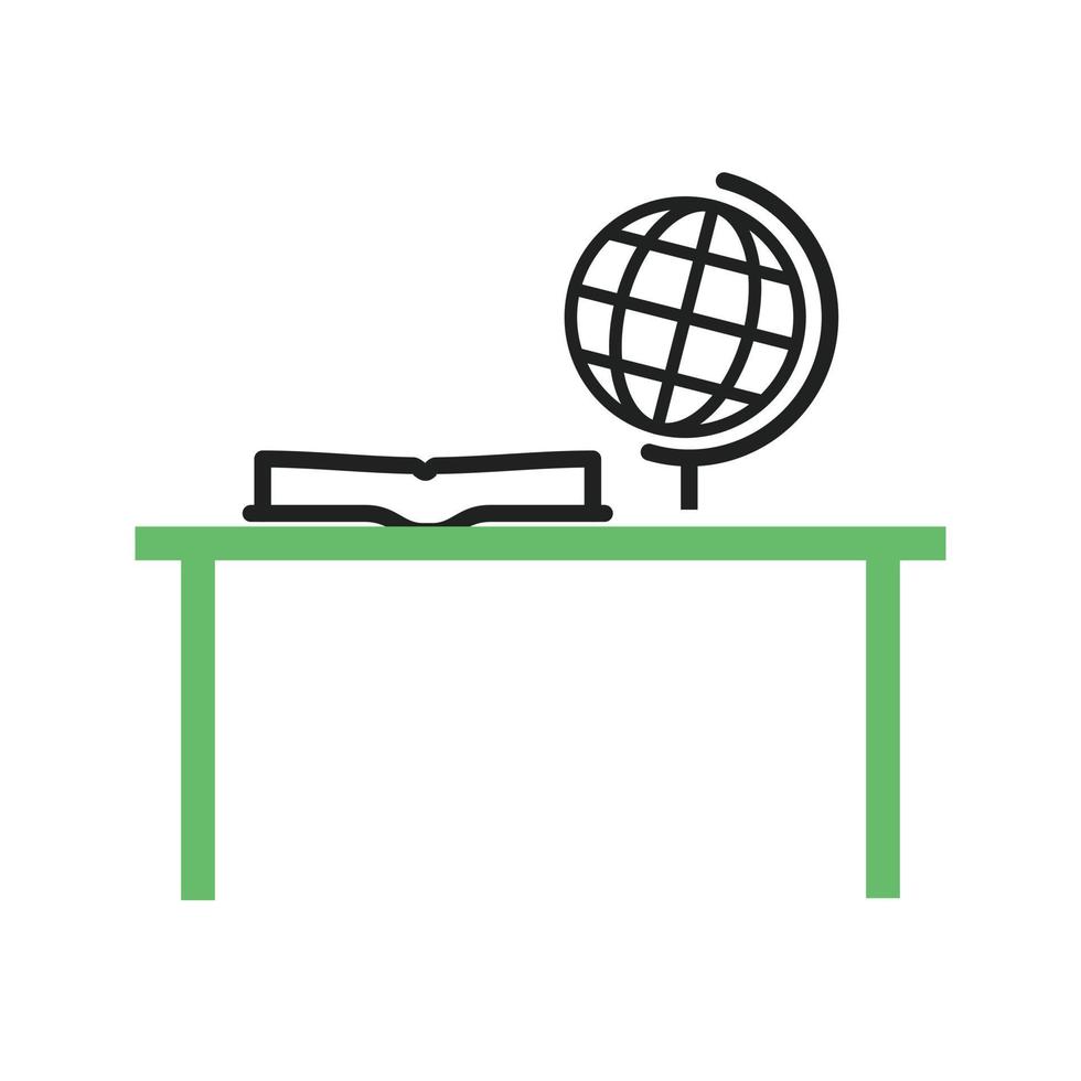 Study Desk II Line Green and Black Icon vector