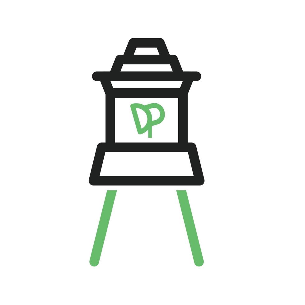 Lighthouse II Line Green and Black Icon vector