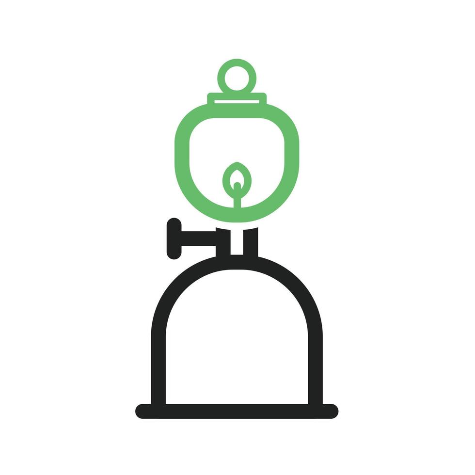 Gas Lamp Line Green and Black Icon vector