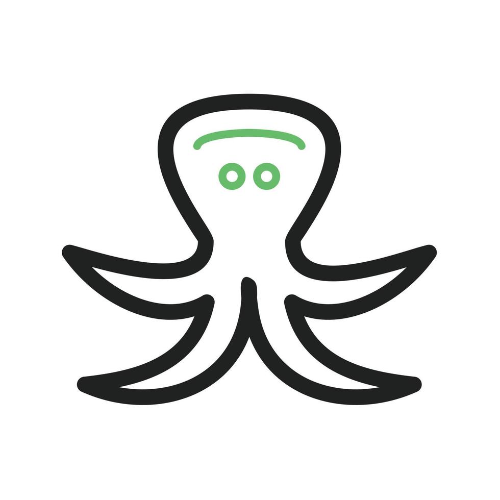 Octopus Line Green and Black Icon vector