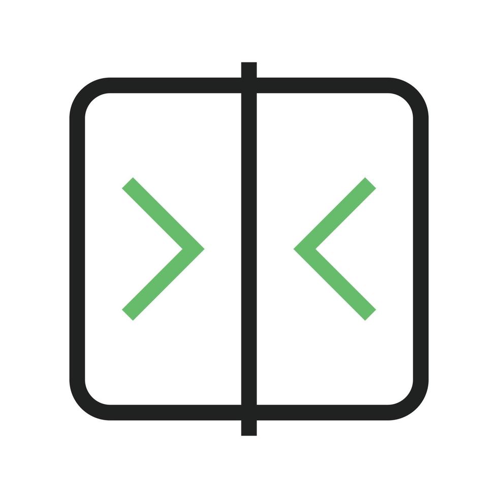 comparar línea icono verde y negro vector