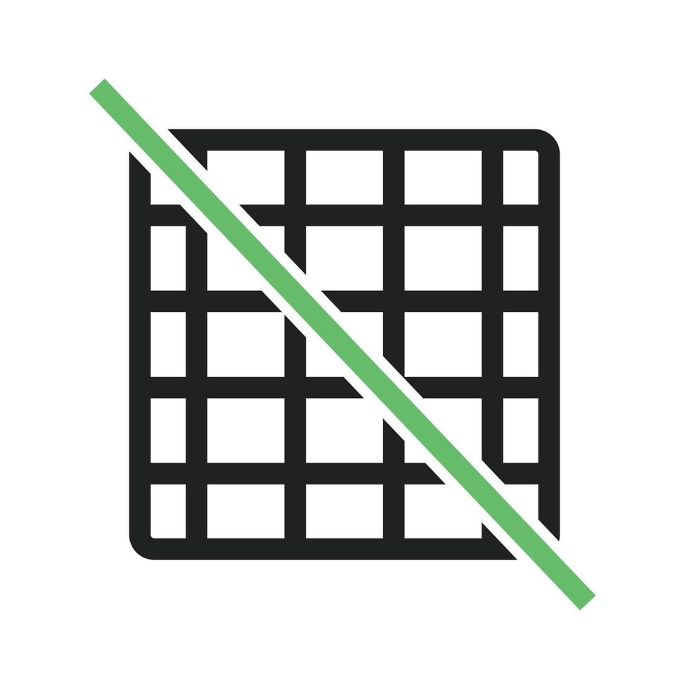 Grid Off Line Green and Black Icon vector