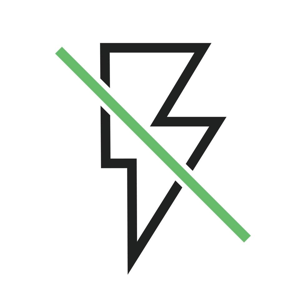 flash fuera de línea icono verde y negro vector