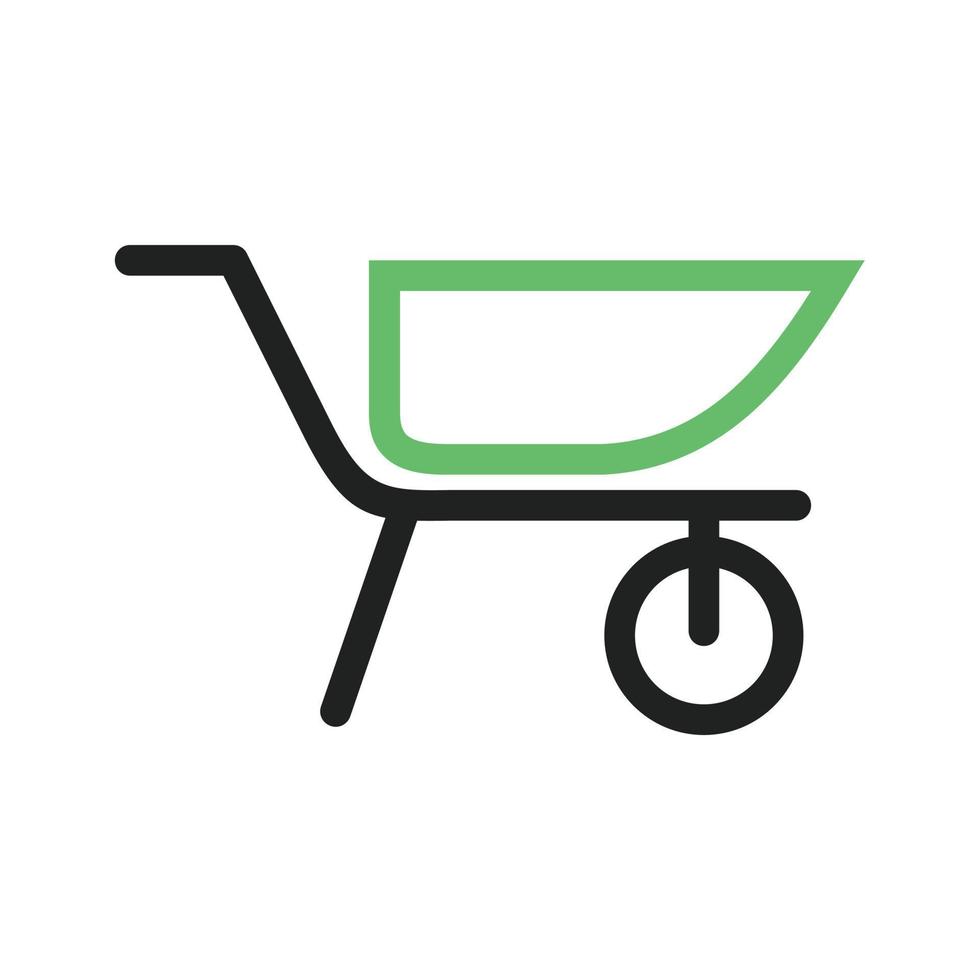 Cement Trolley Line Green and Black Icon vector