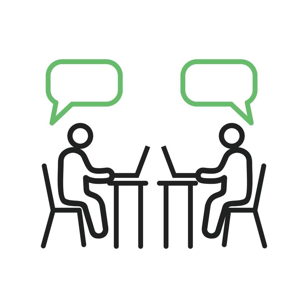 Chatting Line Green and Black Icon vector