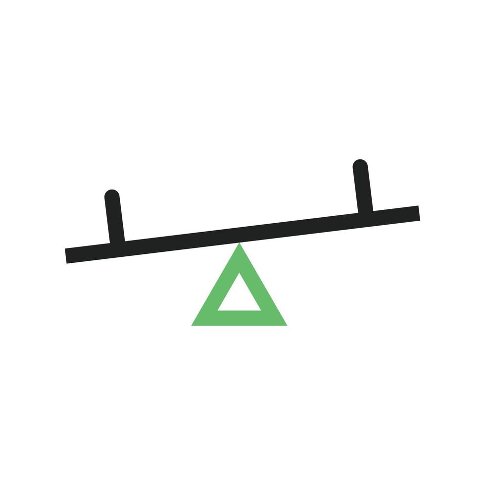 Seesaw Line Green and Black Icon vector