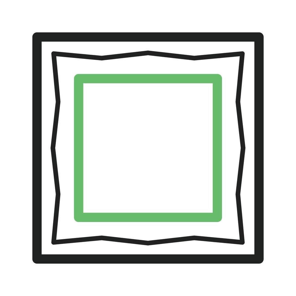Frame II Line Green and Black Icon vector