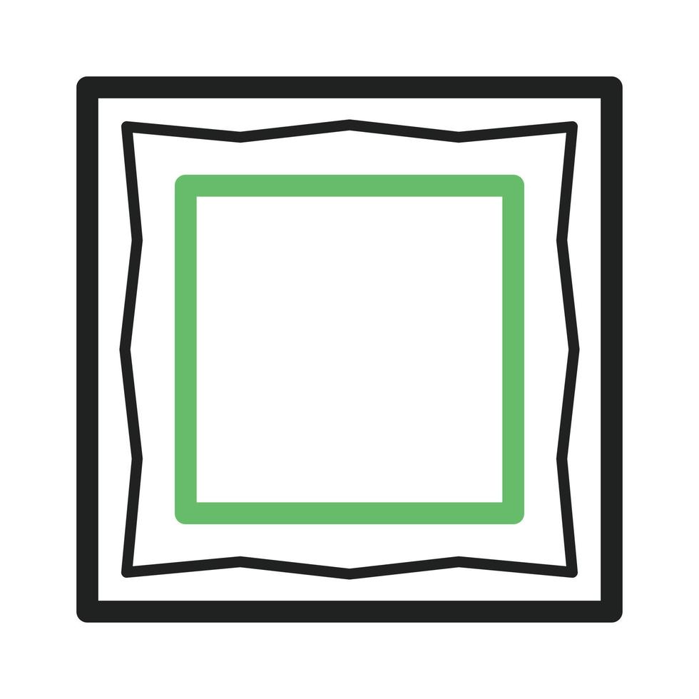 Frame II Line Green and Black Icon vector