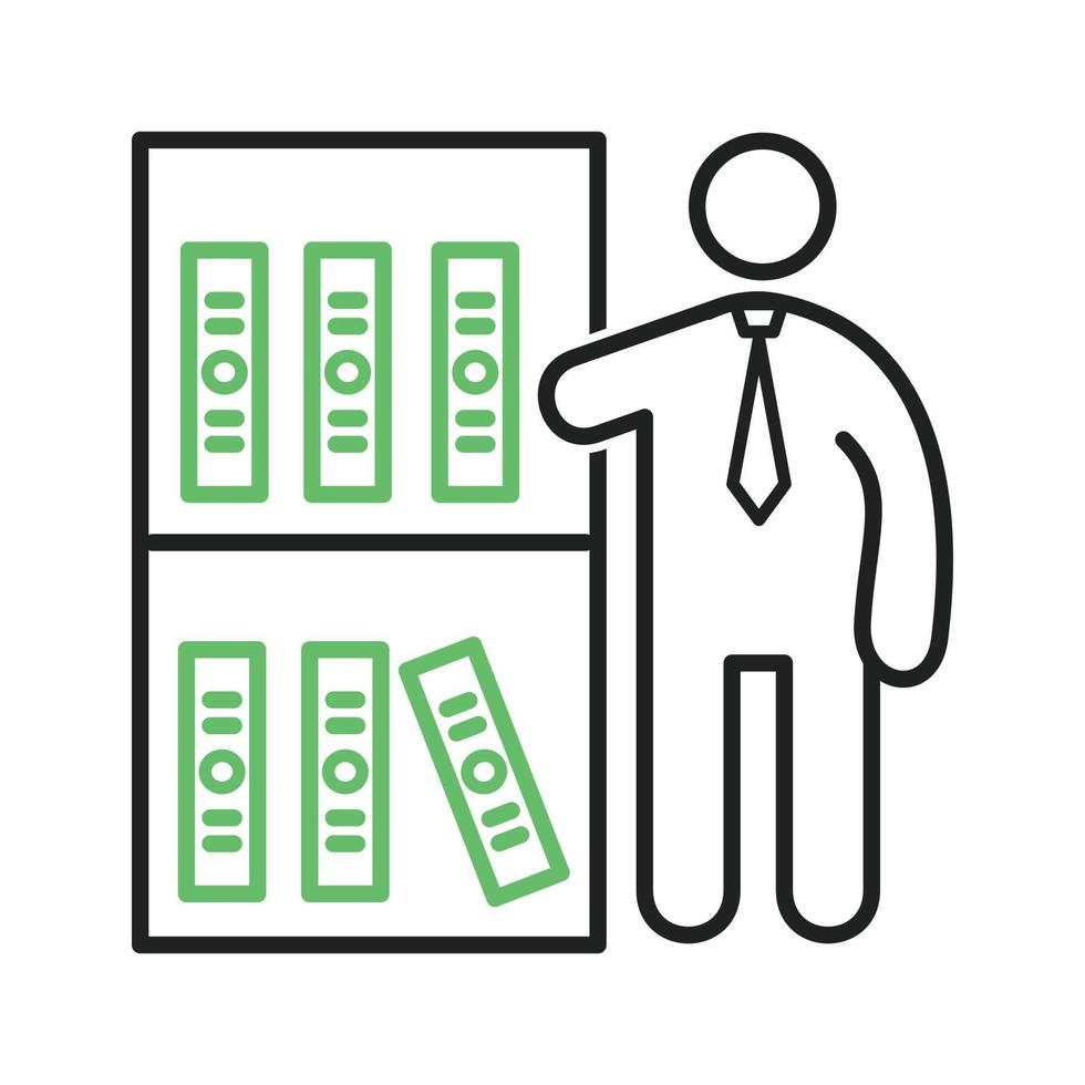 File Management Line Green and Black Icon vector