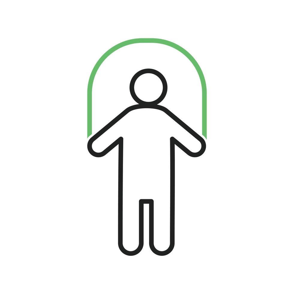 Child Skipping Line Green and Black Icon vector