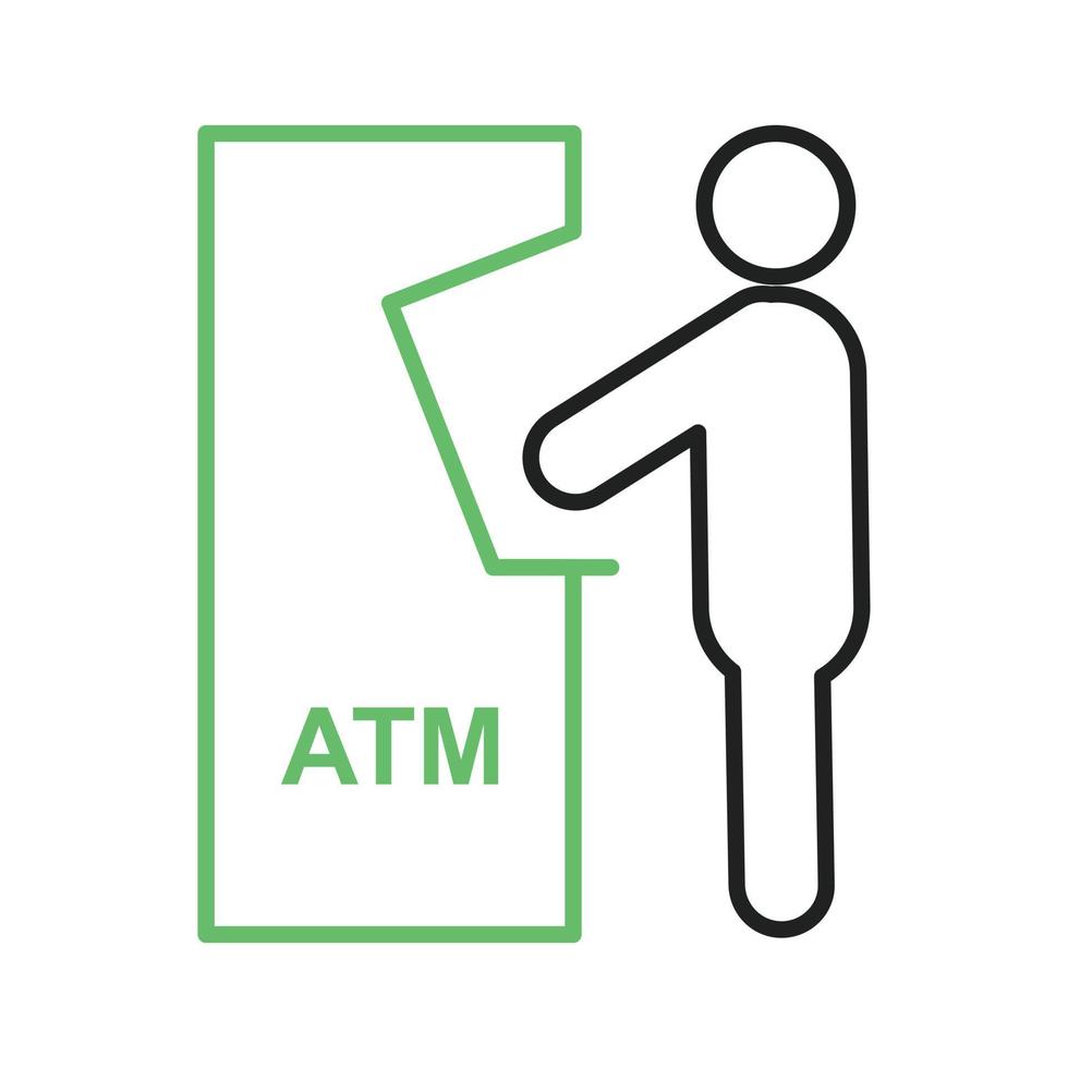 Transaction Line Green and Black Icon vector