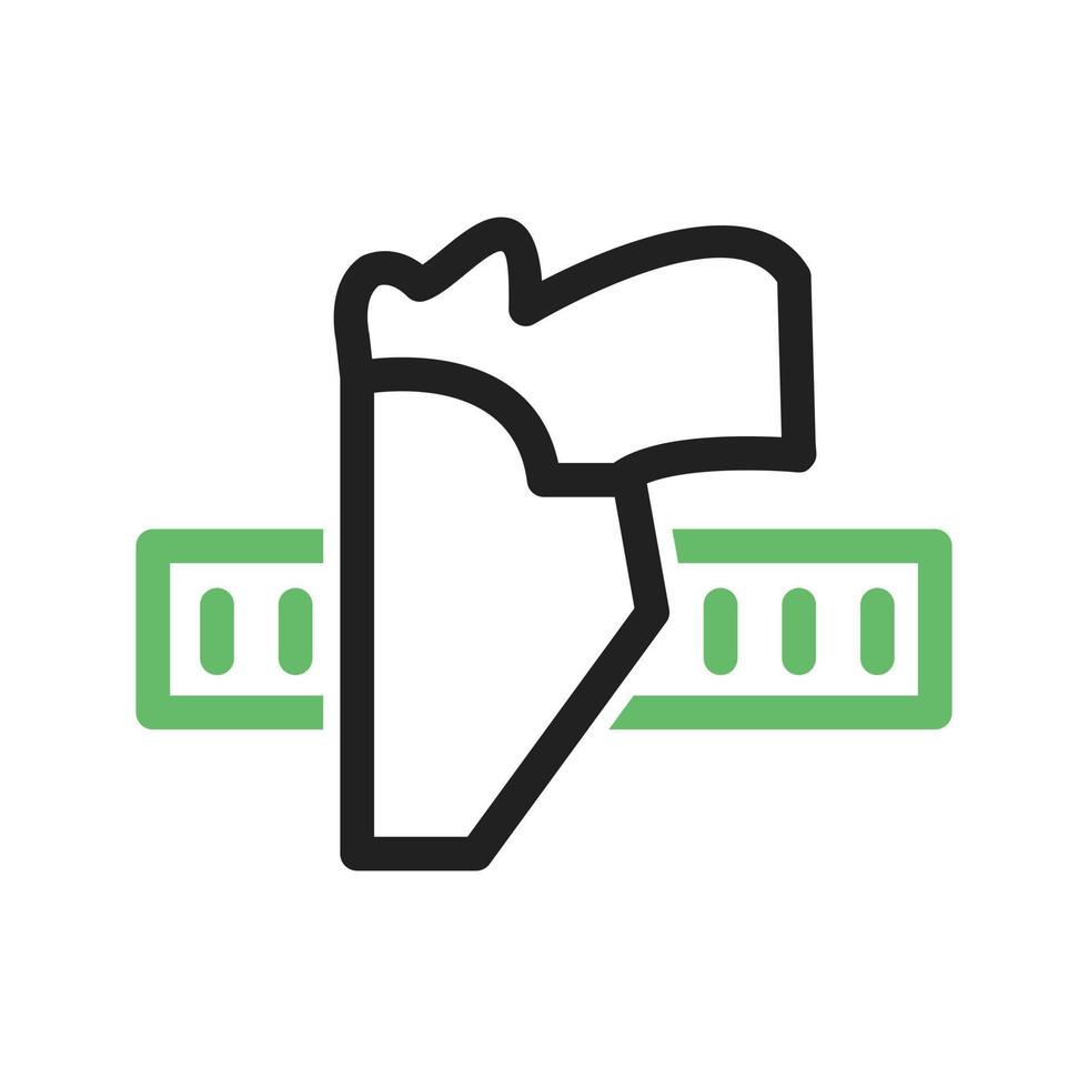 Pistol Holster Line Green and Black Icon vector