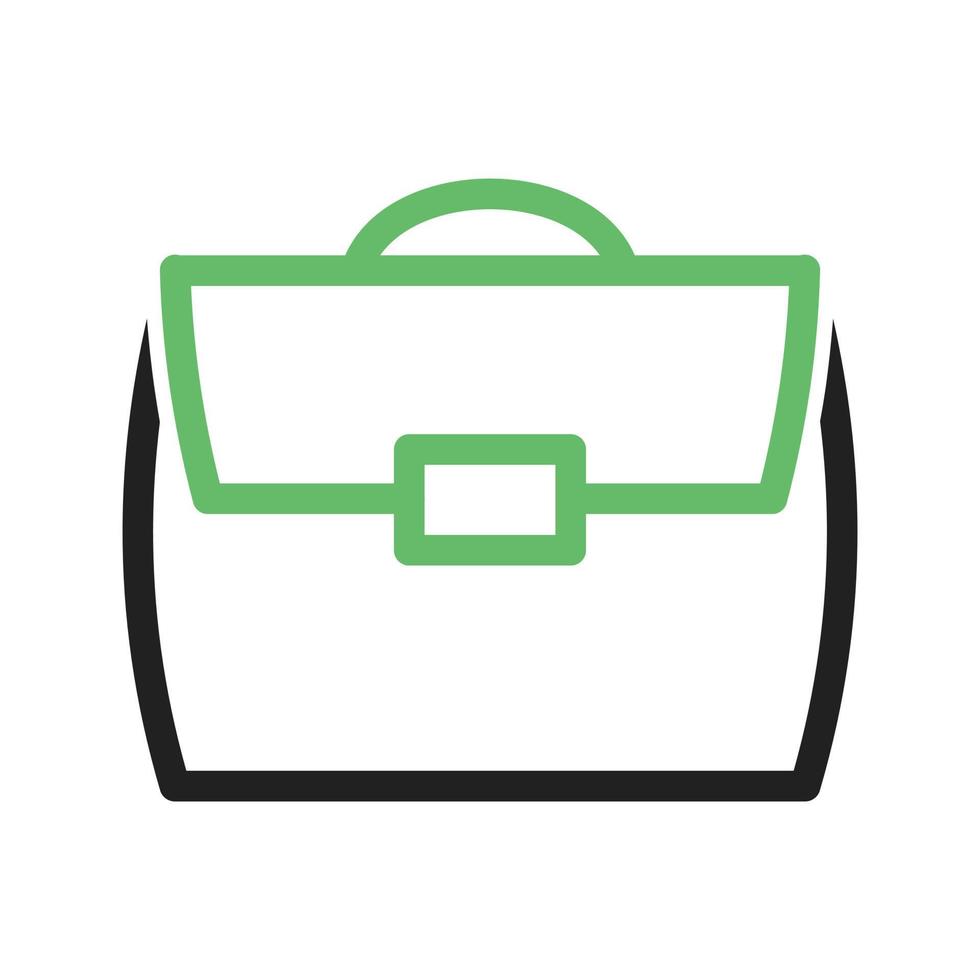 Briefcase Line Green and Black Icon vector