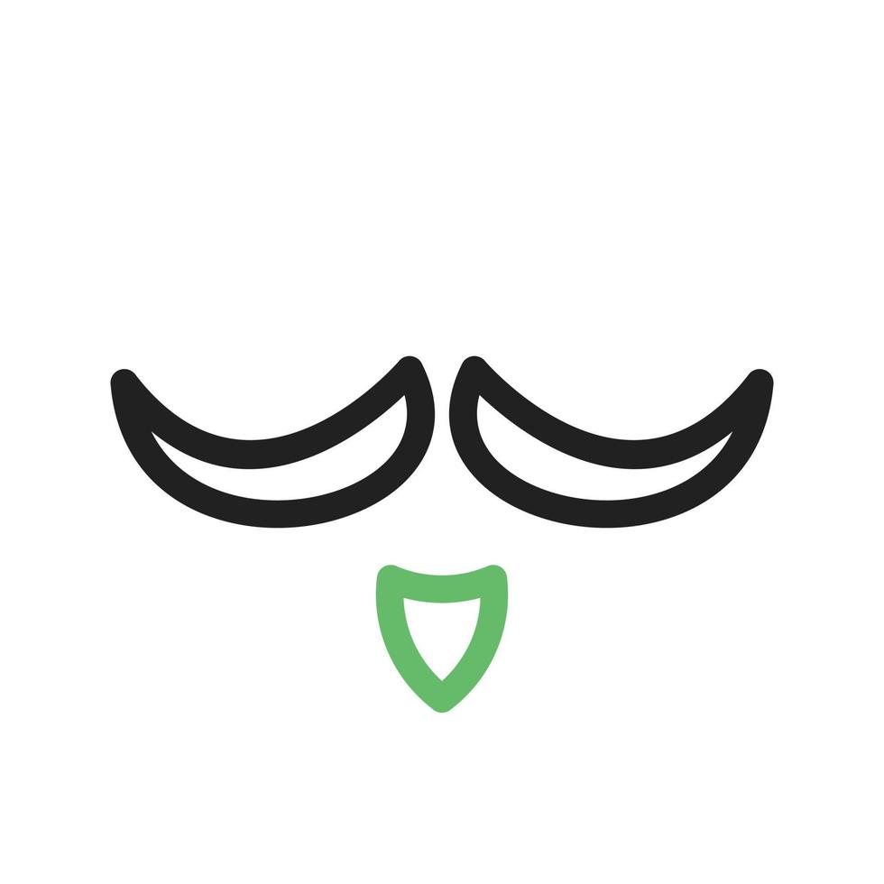 Moustache Line Green and Black Icon vector