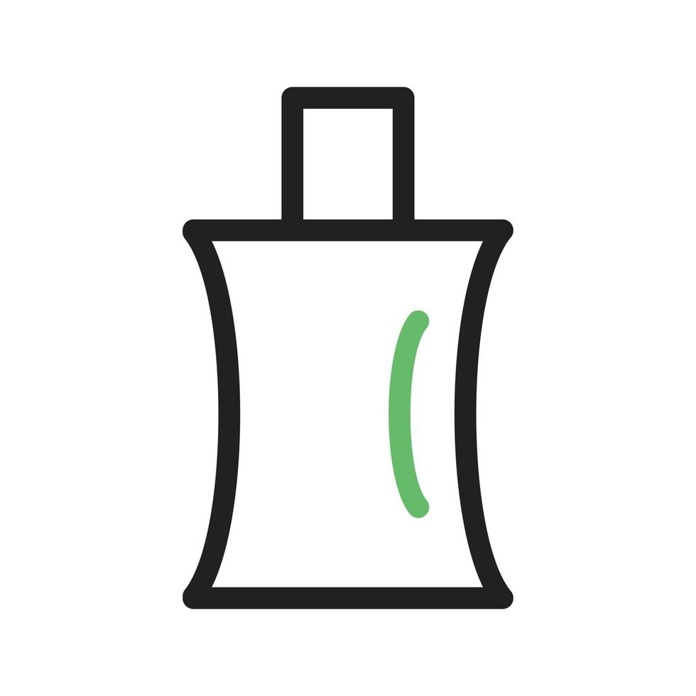 línea de botella de perfume icono verde y negro vector