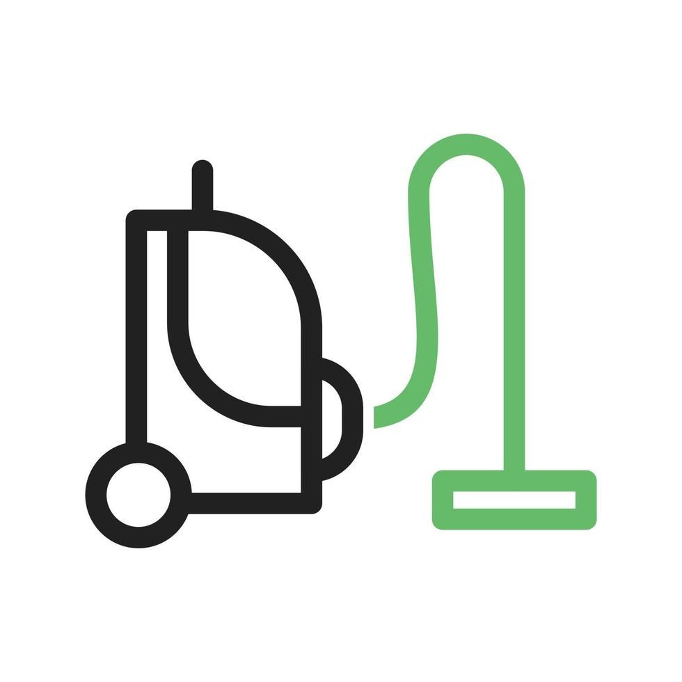 Vacuum Cleaner Line Green and Black Icon vector