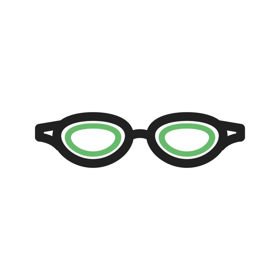 línea de gafas de sol icono verde y negro vector