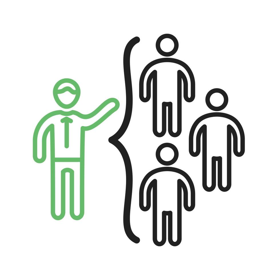 Networking Skills Line Green and Black Icon vector