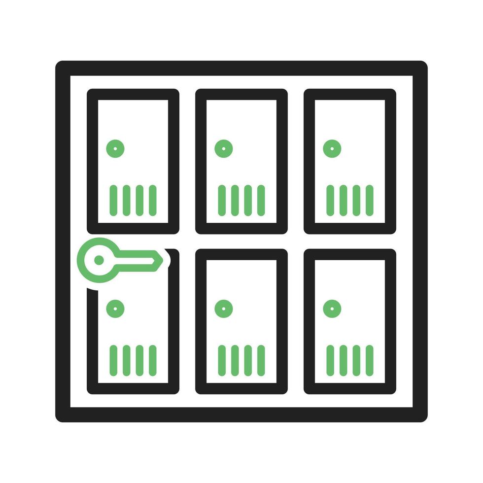 Lockers Line Green and Black Icon vector