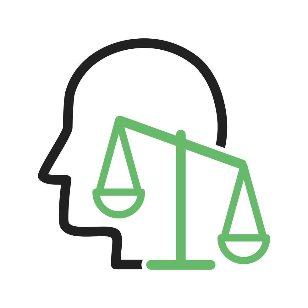 Integrity and Principles Line Green and Black Icon vector