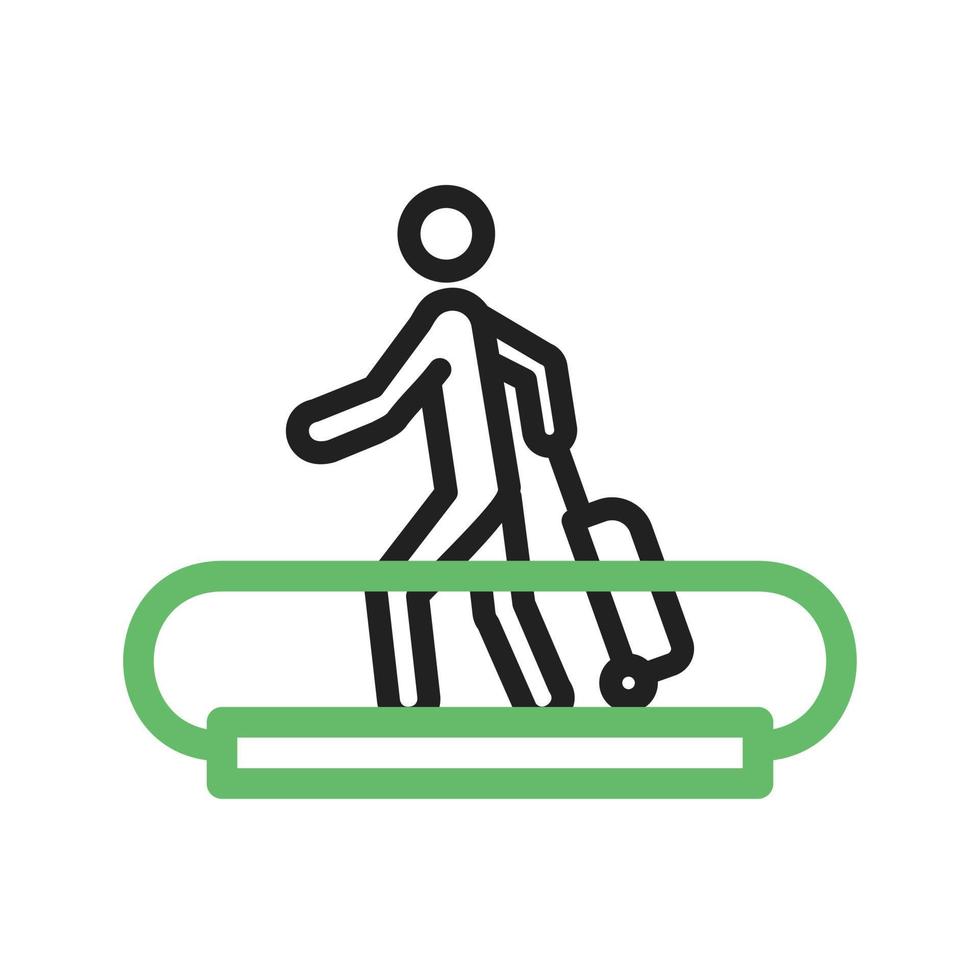 Horizontal Escalator Line Green and Black Icon vector