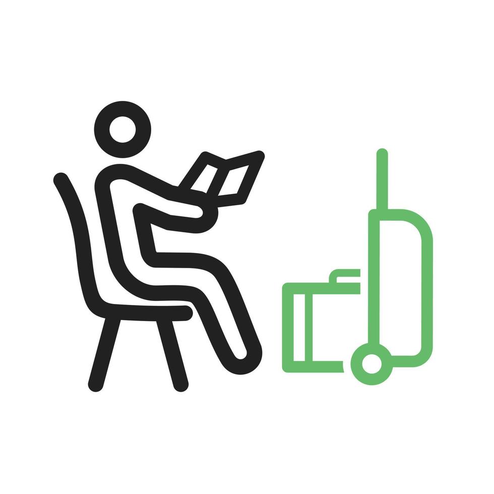 Waiting Line Green and Black Icon vector