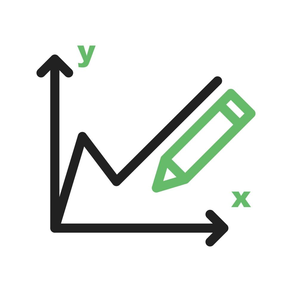 Drawing Graphs Line Green and Black Icon vector