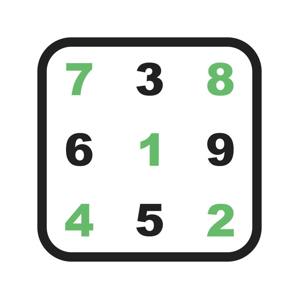 Number Theory Line Green and Black Icon vector