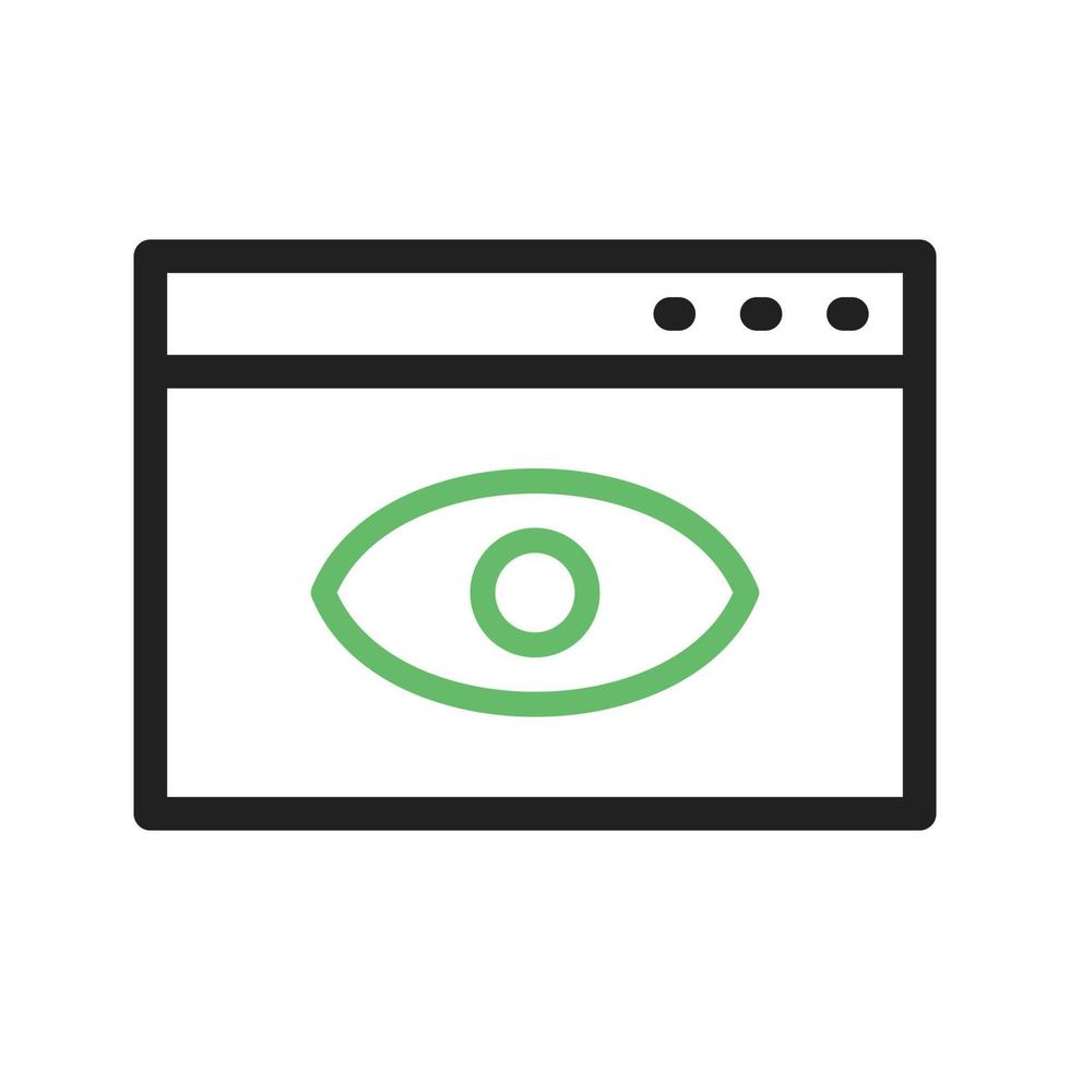 Web Visibility Line Green and Black Icon vector