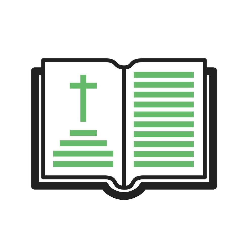 Holy Book Chapter Line Green and Black Icon vector