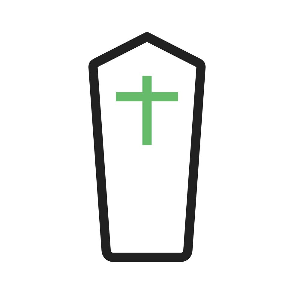 Casket I Line Green and Black Icon vector