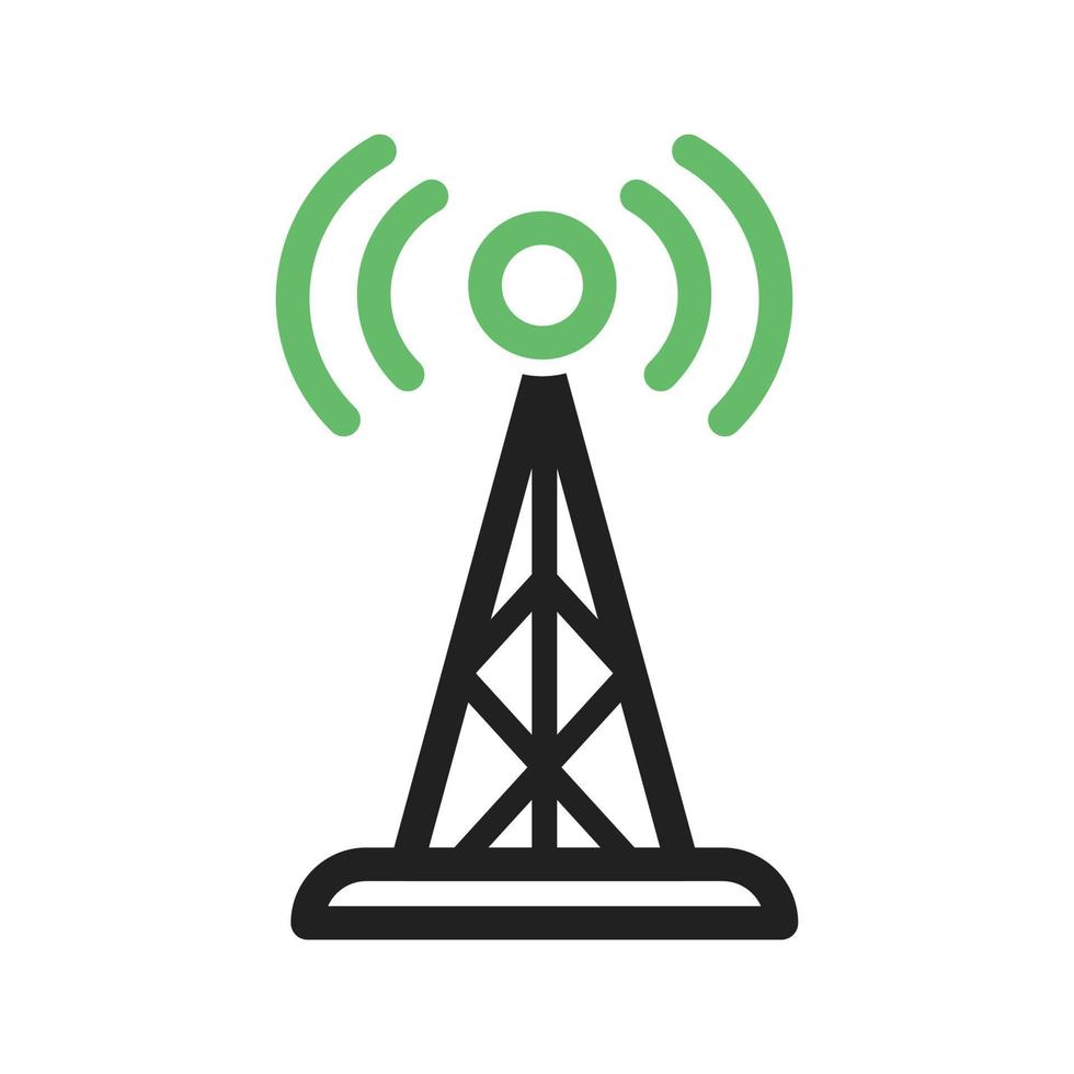 Signals Tower II Line Green and Black Icon vector