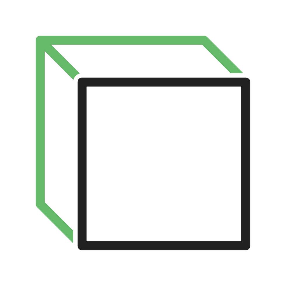 Cube Line Green and Black Icon vector