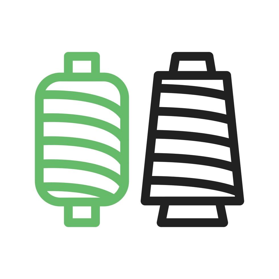 Spools of Thread Line Green and Black Icon vector