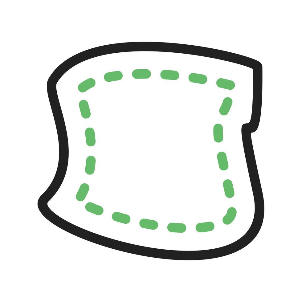 Patch Line Green and Black Icon vector