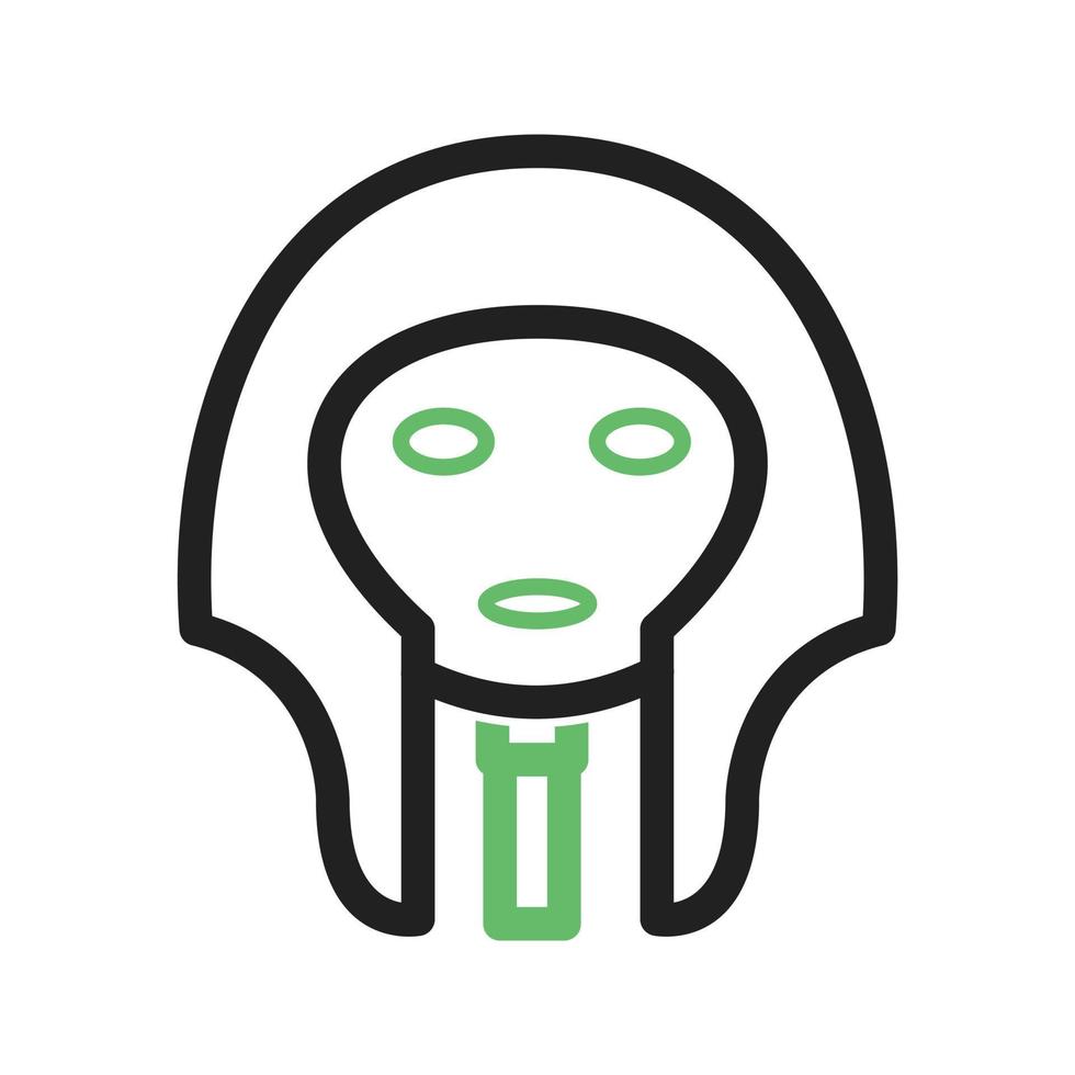 Egyptian Face Line Green and Black Icon vector