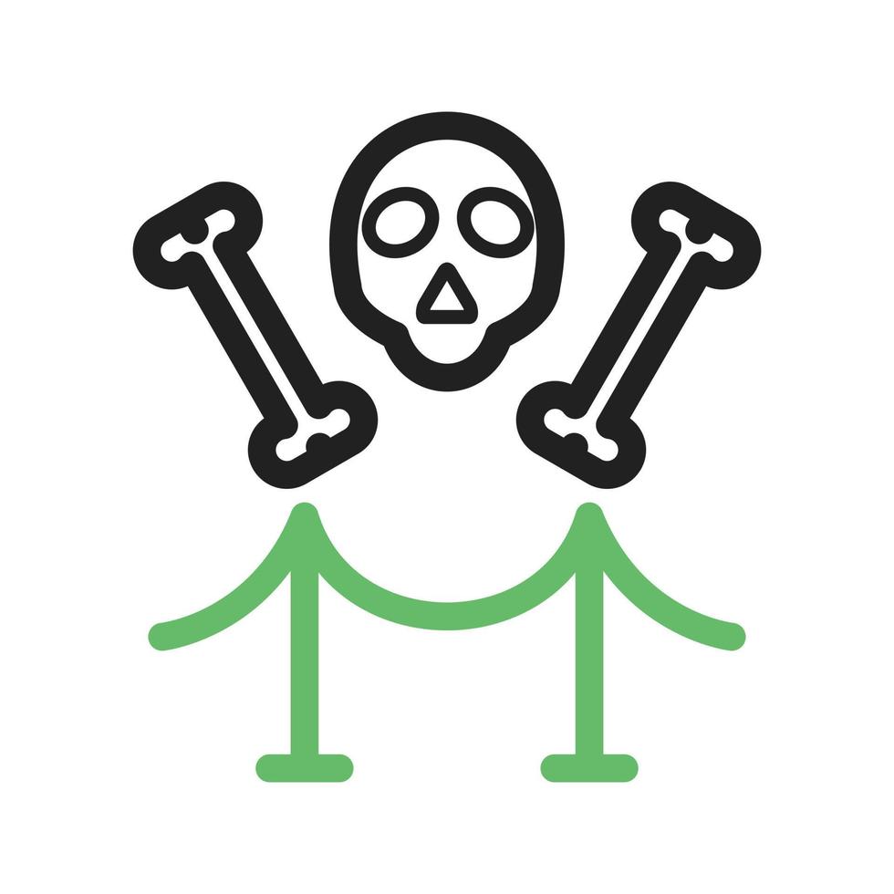 Bones Exhibit Line Green and Black Icon vector