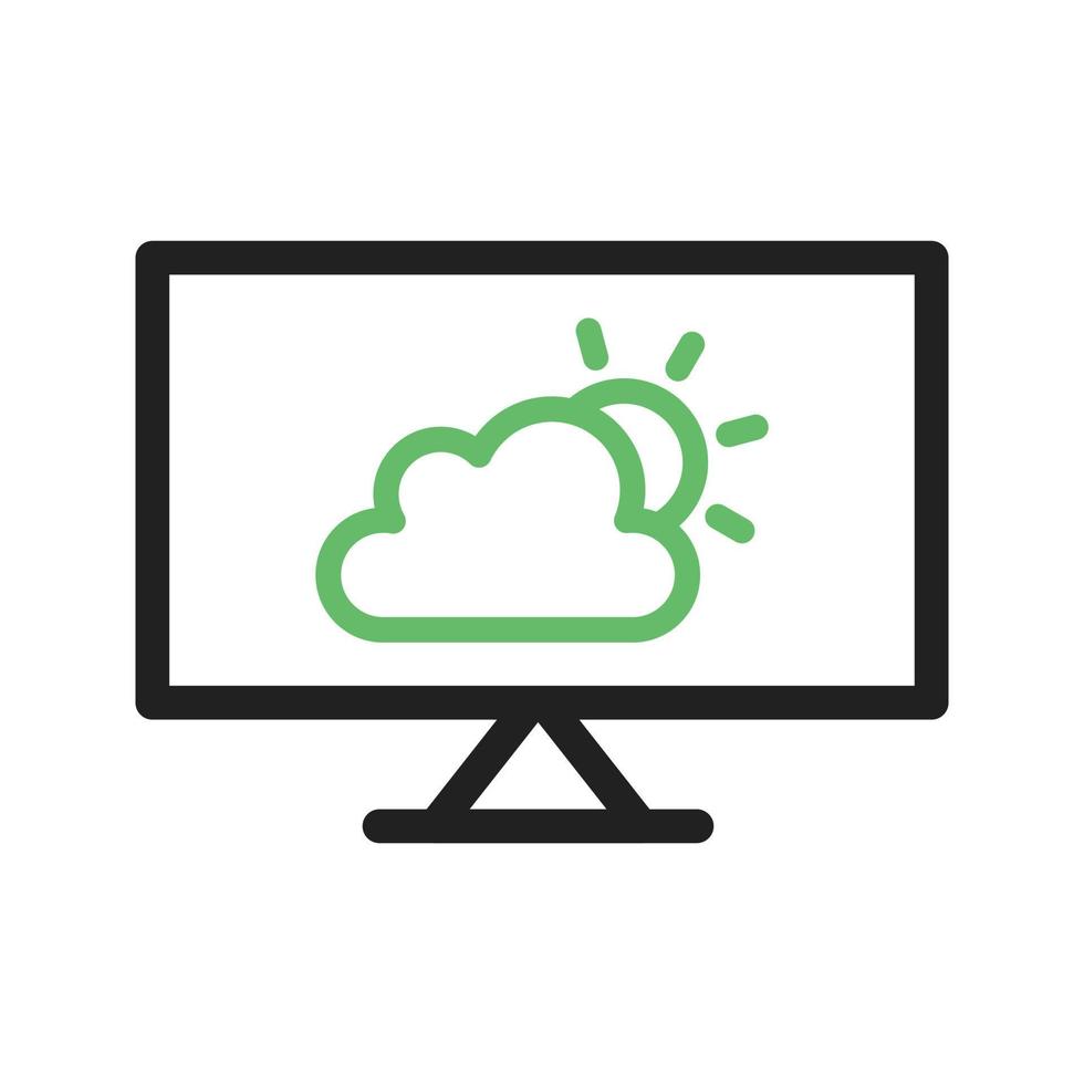 Weather News Line Green and Black Icon vector