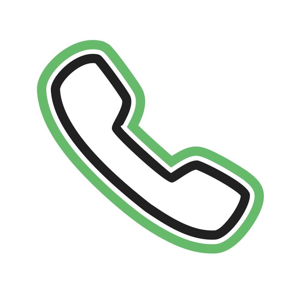 Phone Line Green and Black Icon vector