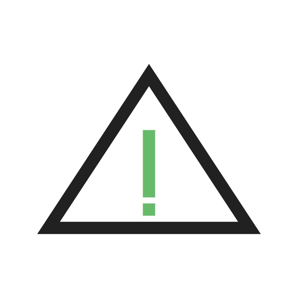 Warning Line Green and Black Icon vector