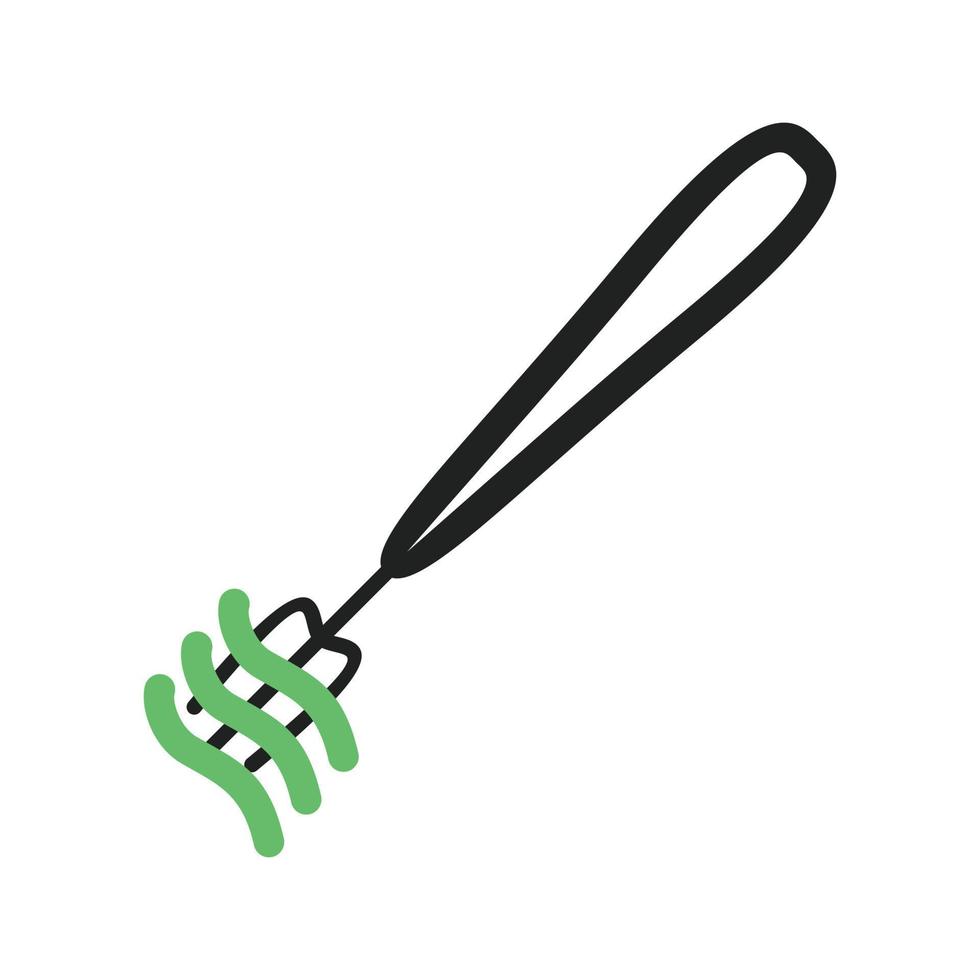 línea de pasta icono verde y negro vector