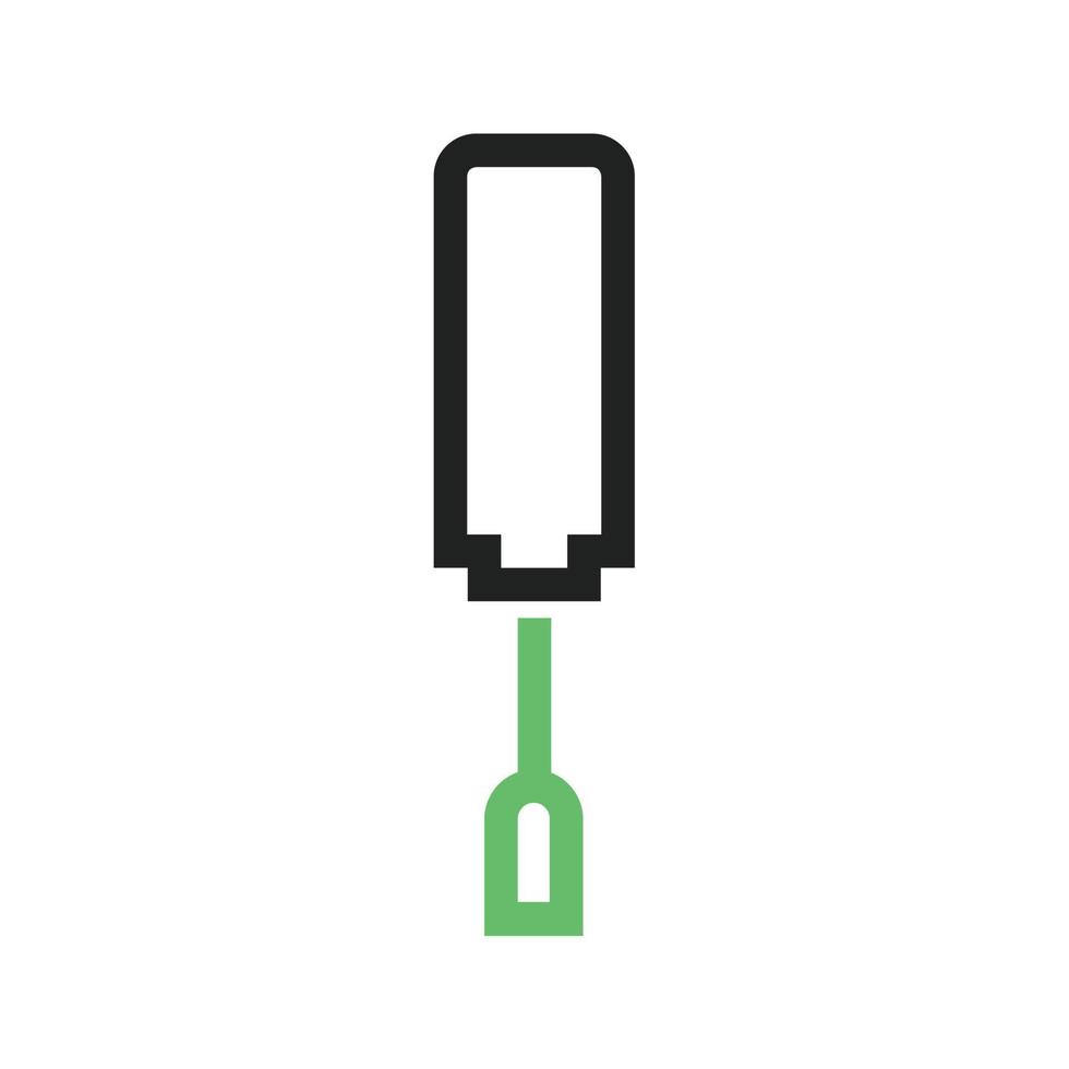 Screwdriver Line Green and Black Icon vector