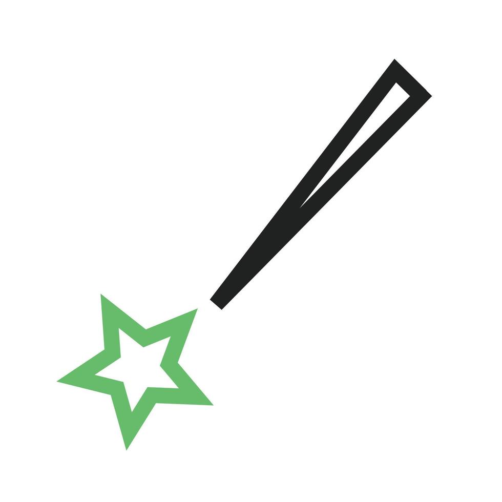 Star Falling Line Green and Black Icon vector